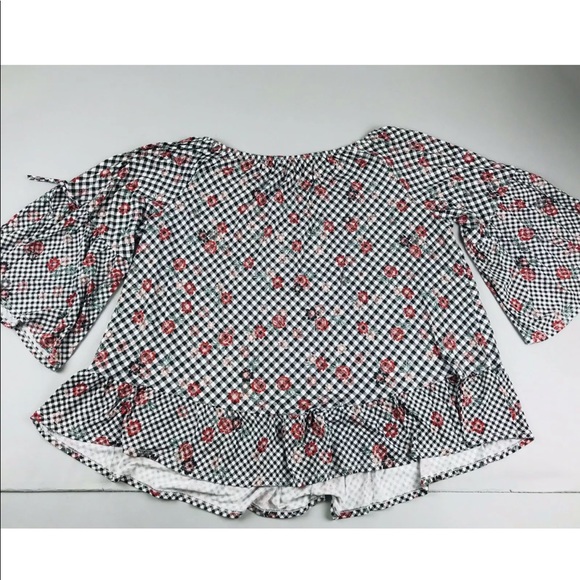 Style Co 3/4 Bell Sleeve Slits Floral Blouse SZ XL - Picture 7 of 7